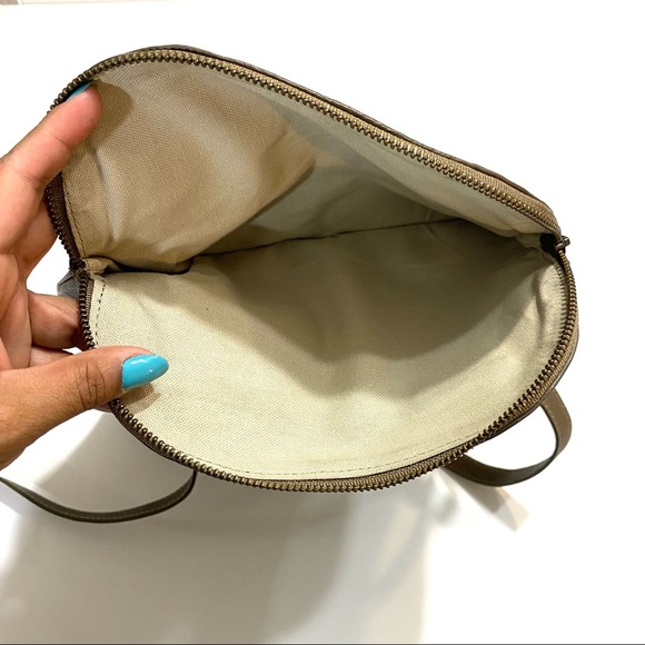 Baske California Taupe Brown Medium Leather Foldover Crossbody Bag Made in USA - Picture 8 of 13